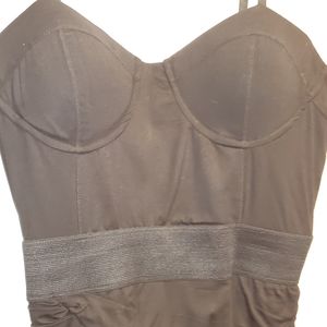 black cupped mini dress